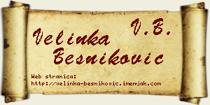 Velinka Besniković vizit kartica
